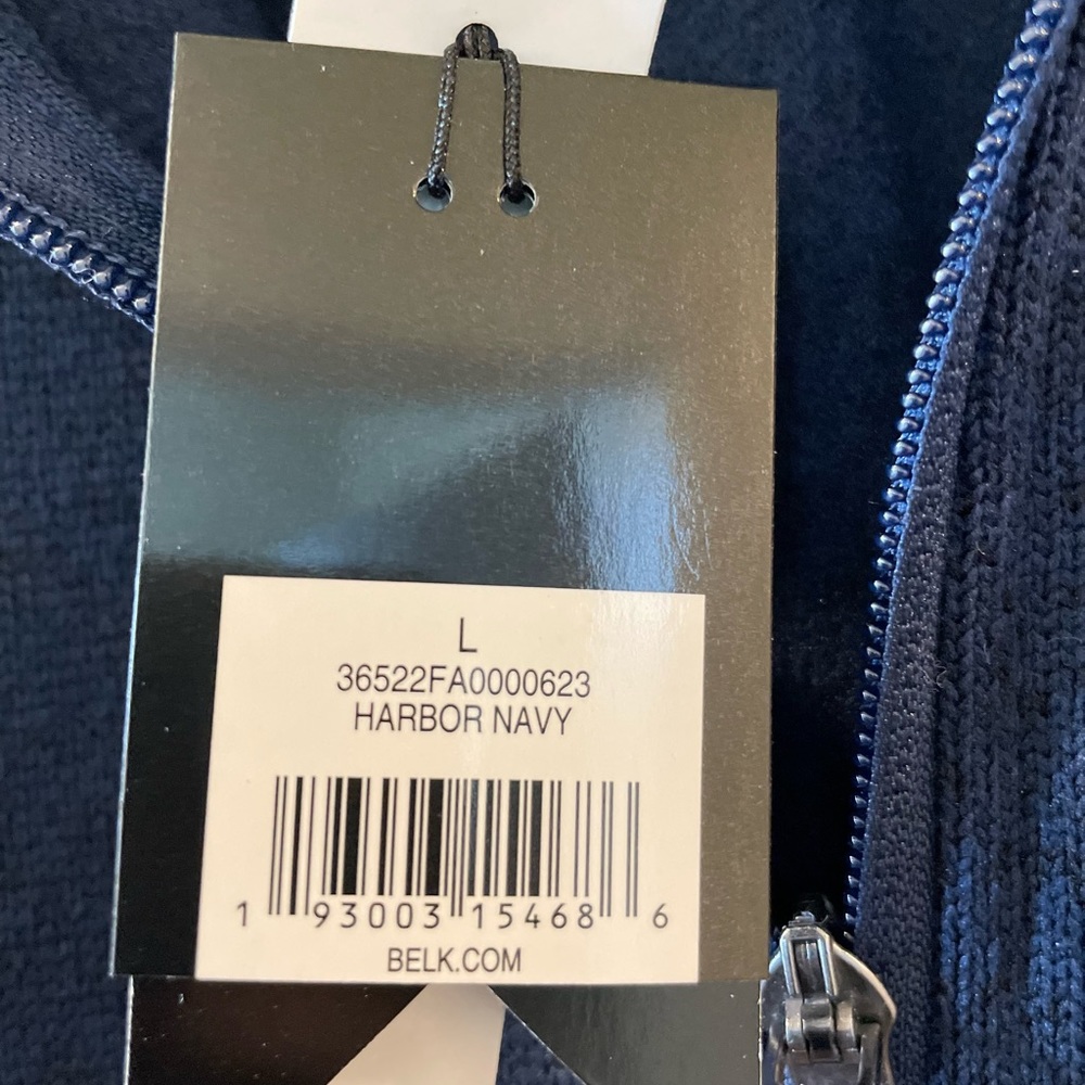 Blue fleece zip up sweater - NWT sz Large - Picture 3 of 5